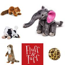 Fluff & Tuff Tiger Bone Plush Dog Toys